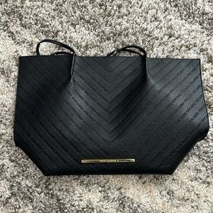 Purse, Bag, Black, Madden, Stamp, Satchel, Boho, Business, Magnet, Faux Leather